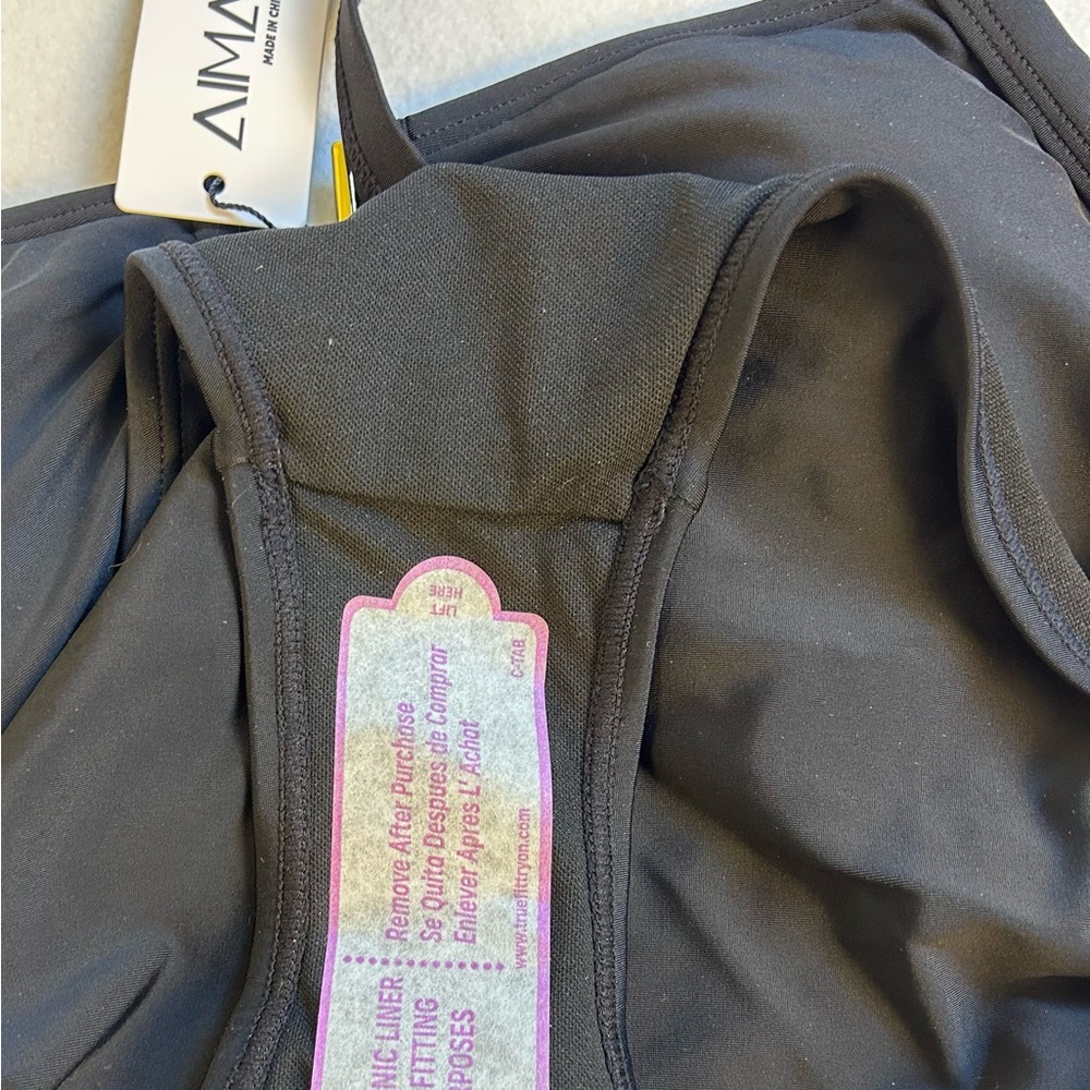 NWT Aimage Black Cheeky Back Womens One Piece Swimsuit / Small - Picture 12 of 12